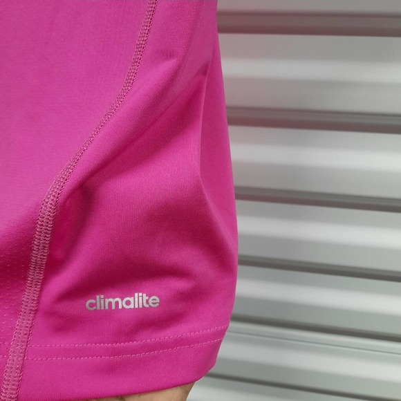 Adidas Tech Fit Climalite Athletic Top Womens Medium Pink Activewear - Picture 5 of 7